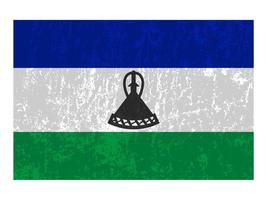 Lesotho grunge flag, official colors and proportion. Vector illustration.
