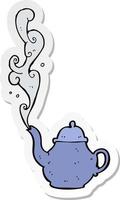 sticker of a cartoon teapot vector