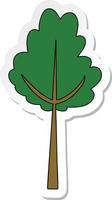 sticker of a quirky hand drawn cartoon tree vector