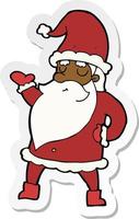 sticker of a cartoon santa claus vector