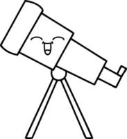 line drawing cartoon telescope vector