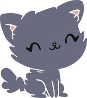 cartoon cute kawaii fluffy cat vector