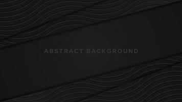 Elegant black luxury background concept with diagonal shape and  wavy 3d texture vector