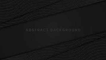 elegante concepto de fondo de lujo negro con forma diagonal y textura 3d ondulada vector