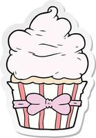 sticker of a cartoon fancy cupcake vector