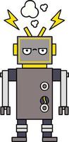 lindo robot de dibujos animados que funciona mal vector