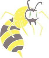 quirky hand drawn cartoon wasp vector