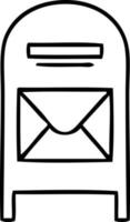 line drawing cartoon mail box vector