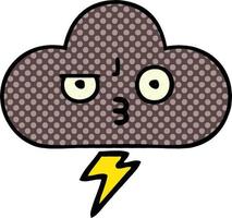 comic book style cartoon storm cloud vector