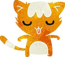 retro cartoon of a kawaii cute cat vector