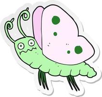 sticker of a cartoon funny butterfly vector