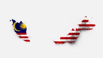 Malaysia Map Flag Shaded relief Color Height map on white Background 3d illustration photo