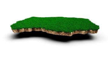 Lesotho map soil land geology cross section with green grass 3d illustration photo