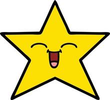 cute cartoon gold star vector