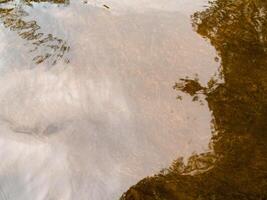 Image of ripples on surface of water with sunlight use for background image, Copy space photo