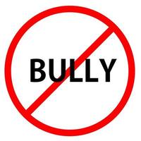 Text bullying is in red circle With red line projected through the circle., Stop bullying photo