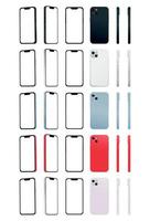 conjunto de 30 piezas novedad moderno smartphone 14, colores originales, plantillas para publicidad - vector