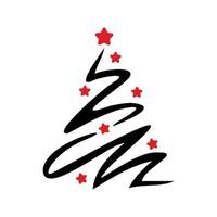 Abstract drawing of a Christmas tree on a white background - Vector
