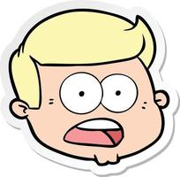 sticker of a cartoon male face vector