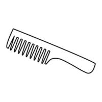 doodle black and white icon hair comb, massager vector