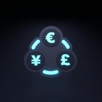 Currency exchange icon. 3d render illustration. photo