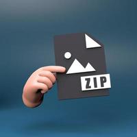 Zip archive icon. 3d render illustration. photo