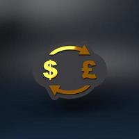 Dollar and pound conversion. 3d rendering illustration. photo