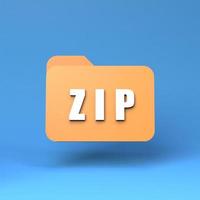 Zip archive icon. 3d render illustration. photo