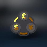 Currency exchange icon. 3d render illustration. photo