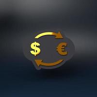 Dollar and euro conversion. 3d rendering illustration. photo