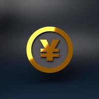 Yen icon. 3D rendering illustration. photo