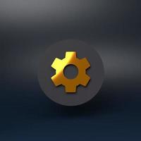 Gear icon. 3d render illustration. photo