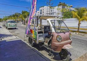 Playa del Carmen Quintana Roo Mexico 2022 Typical street road and cityscape of Playa del Carmen Mexico. photo