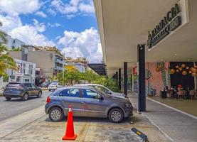 Playa del Carmen Quintana Roo Mexico 2022 Typical street road and cityscape of Playa del Carmen Mexico. photo