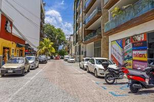 Playa del Carmen Quintana Roo Mexico 2022 Typical street road and cityscape of Playa del Carmen Mexico. photo