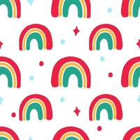 A rainbow pattern in the retro style of the 70s. Good vibes multi-colored picture. Vector illustration