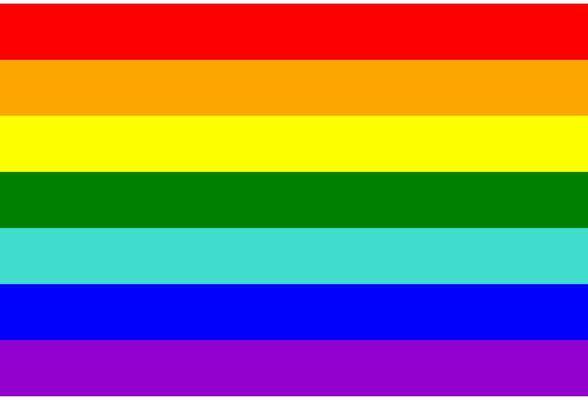 LGBT pride flag, rainbow flag background. Multicolored peace flag movement. Original colors symbol.