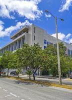 Playa del Carmen Quintana Roo Mexico 2022 Typical street road and cityscape of Playa del Carmen Mexico. photo