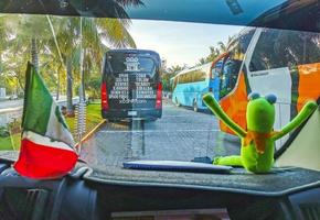 Playa del Carmen Quintana Roo Mexico 2022 Driving thru typical street road of Playa del Carmen Mexico. photo