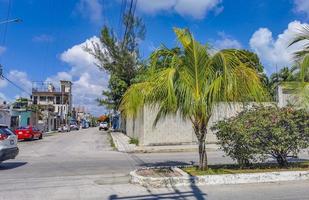 Playa del Carmen Quintana Roo Mexico 2021 Typical street road and cityscape of Playa del Carmen Mexico. photo