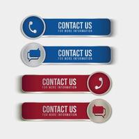 set icons of contact us button on white background. Contact Us Labels and Stickers for the web page Vector Illustration.