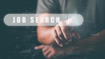 Job search and employment with online networking technology Recruiting careers and jobs from companies Through the Internet, seeking vacancy, Data Search Technology Search Engine Optimization photo