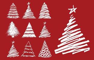 Christmas tree hand drawn illustrations. Vector. vector