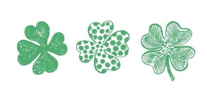 Sketch set clover. St. Patrick's Day. Hand drawn illustration. vector