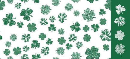 Clover set. Patrick's day. Hand drawn illustration. vector