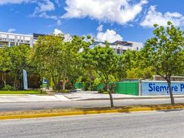 Playa del Carmen Quintana Roo Mexico 2022 Typical street road and cityscape of Playa del Carmen Mexico. photo