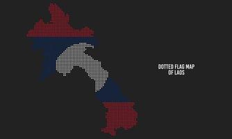 Flag Map of Laos with Halftone Dotted Effect Style vector