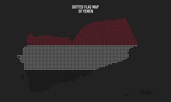 Flag Map of Yemen with Halftone Dotted Effect Style vector