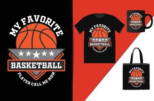 mi baloncesto favorito llámame diseño de camisetas de mamá - gráfico vectorial, afiche tipográfico, vintage, etiqueta, placa, logotipo, icono o camiseta vector