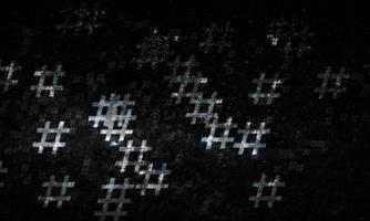 White  hashtag random pattern background. 3d illustration. photo